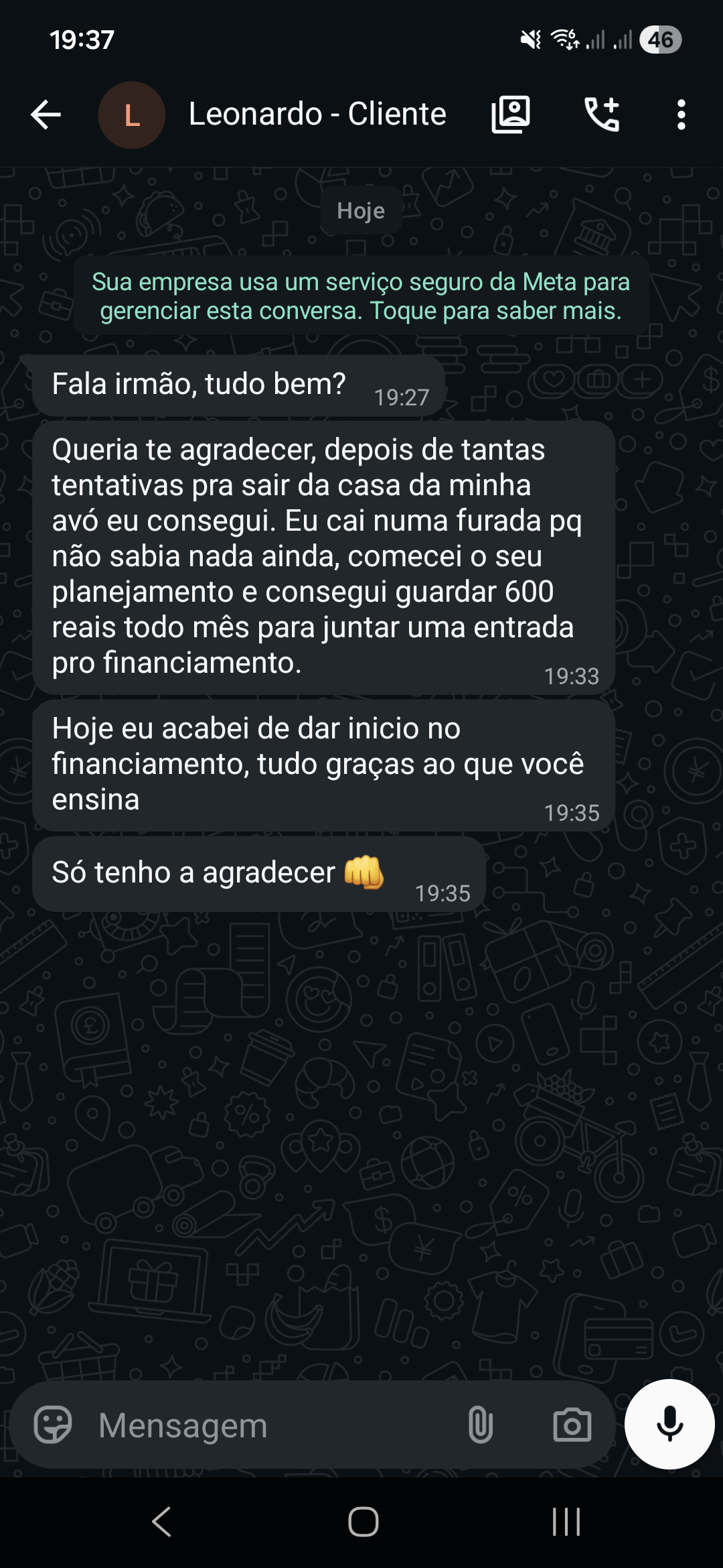 Depoimento de cliente 1